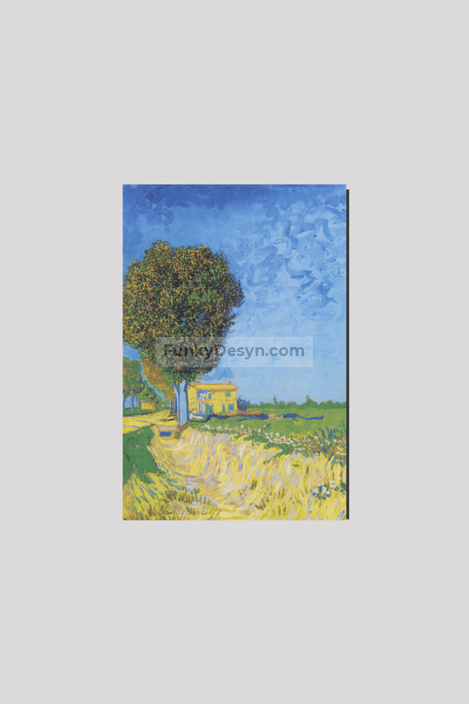 Vincent Van Goghs Avenue At Arles With Houses (1888) 8X12 Inches/ Wrapped Canvas