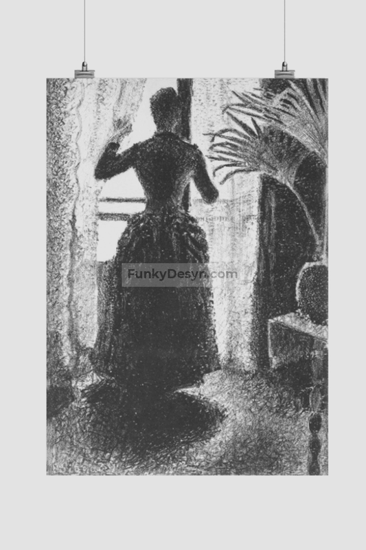Woman At The Window Initial Conception For Painting Sunday (Ca. 18871888)By Paul Signac 11.7X16.54