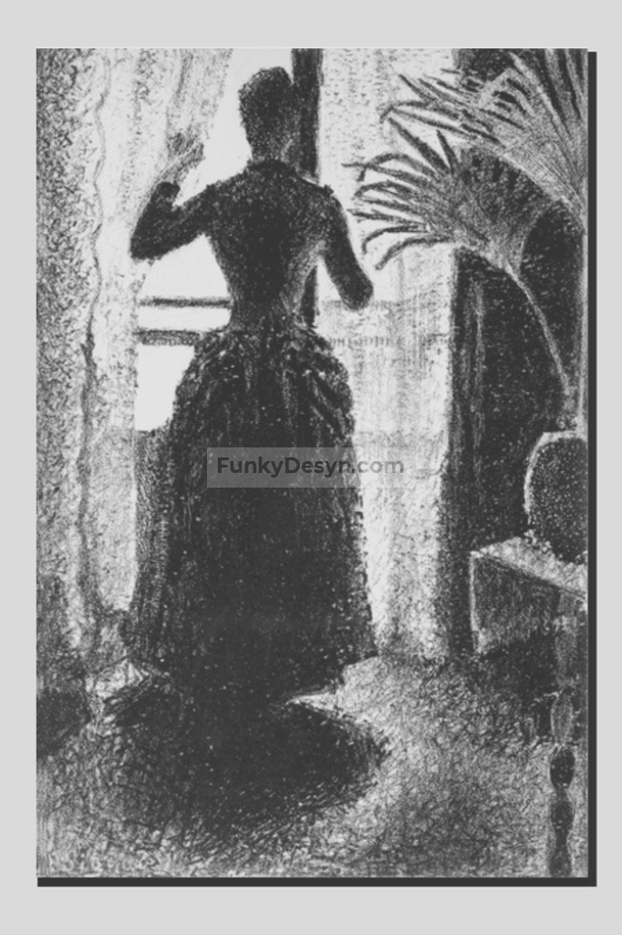 Woman At The Window Initial Conception For Painting Sunday (Ca. 18871888)By Paul Signac 20X30