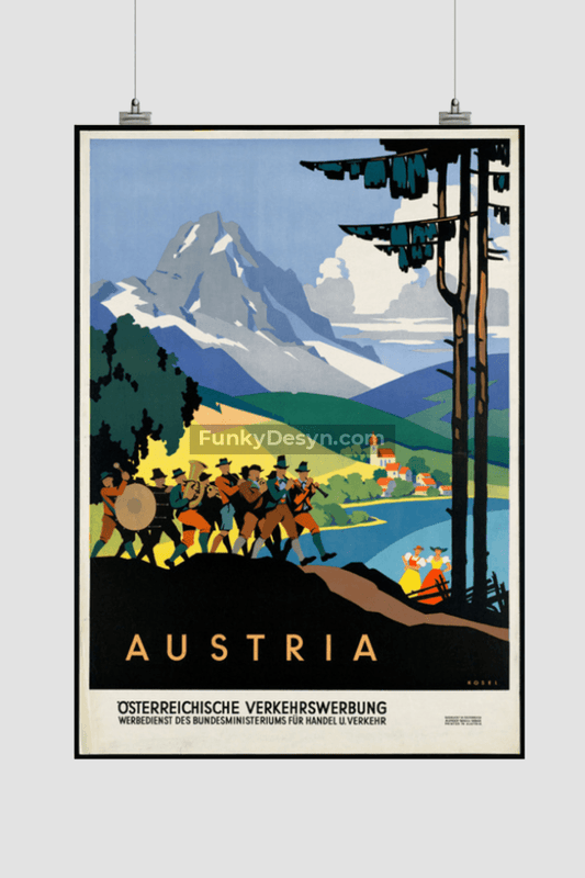 Austria Vintage Travel Poster 11.7X16.54 Inches/ Rolled Decor