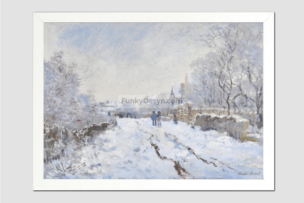 Claude Monets The Magpie (18681869) 11.7X16.54 Inches/ White Framed Poster
