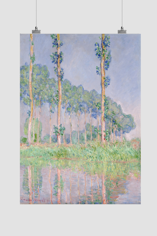 Monet's Poplars, Pink Effect (1891) famous painting