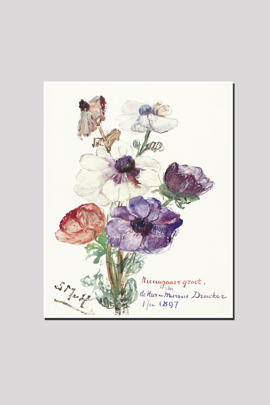 New Year's Greeting with Anemones (1898) by Sientje Mesdag-van Houten