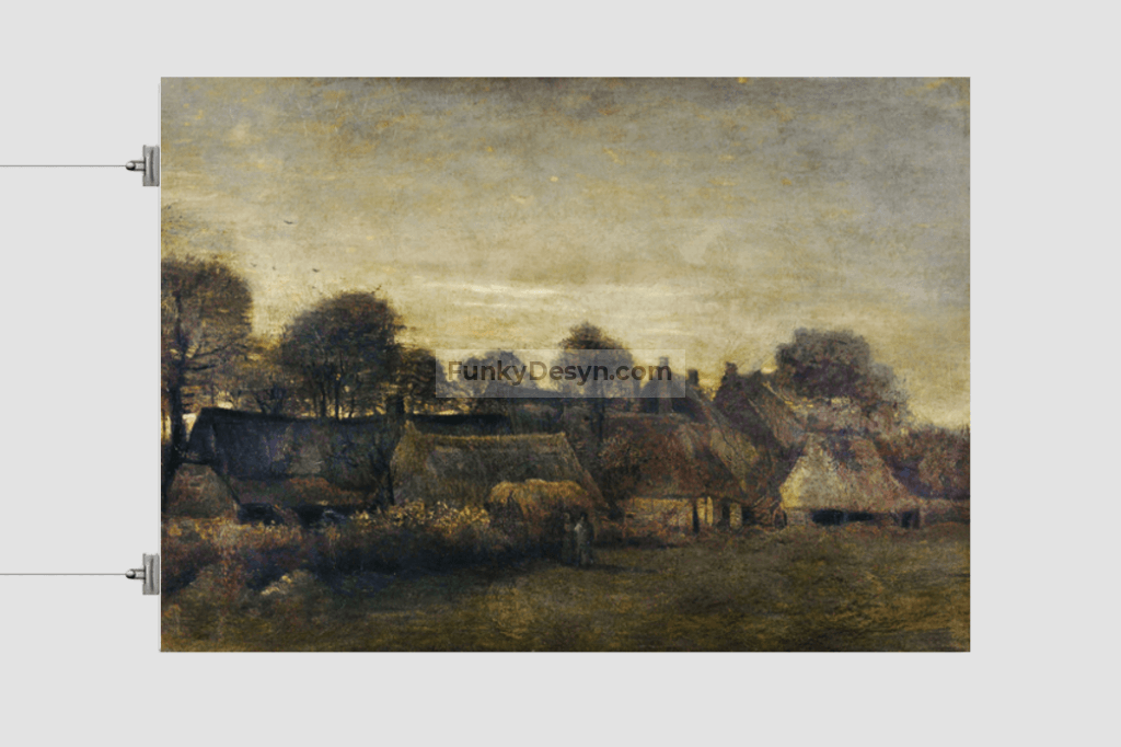 Farming Village At Twilight (1884) By Vincent Van Gogh 11.7X16.54 Inches/ Rolled Poster