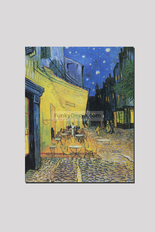 Vincent Van Goghs Café Terrace At Night (1888) Famous Painting 16X20 Inches/ Wrapped Canvas