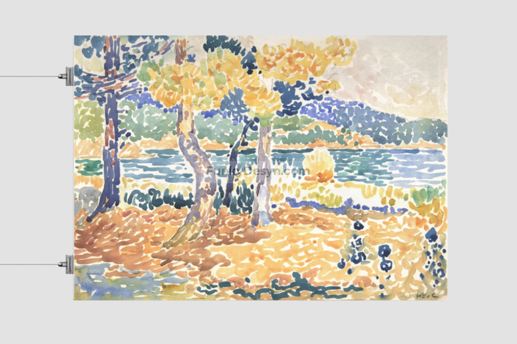 Pines on the Coastline (1856–1910) painting in high resolution by Henri-Edmond Cross.
