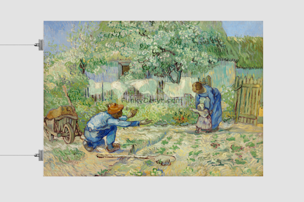 First Steps After Millet (1890) By Vincent Van Gogh. 11.7X16.54 Inches/ Rolled Poster