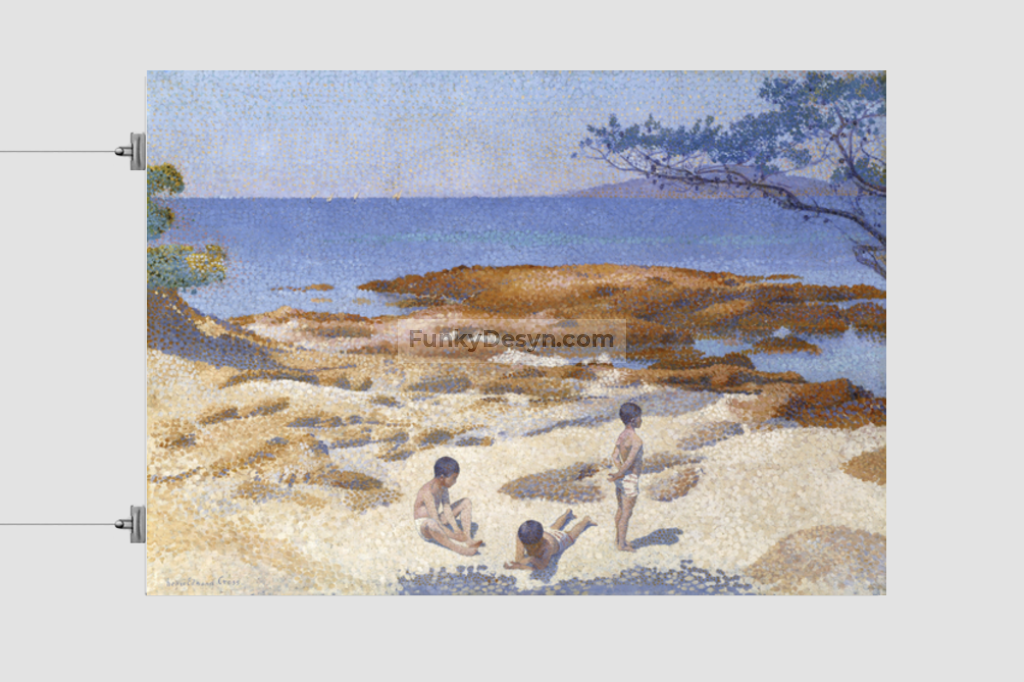 Beach at Cabasson (1891–1892) painting in high resolution by Henri-Edmond Cross