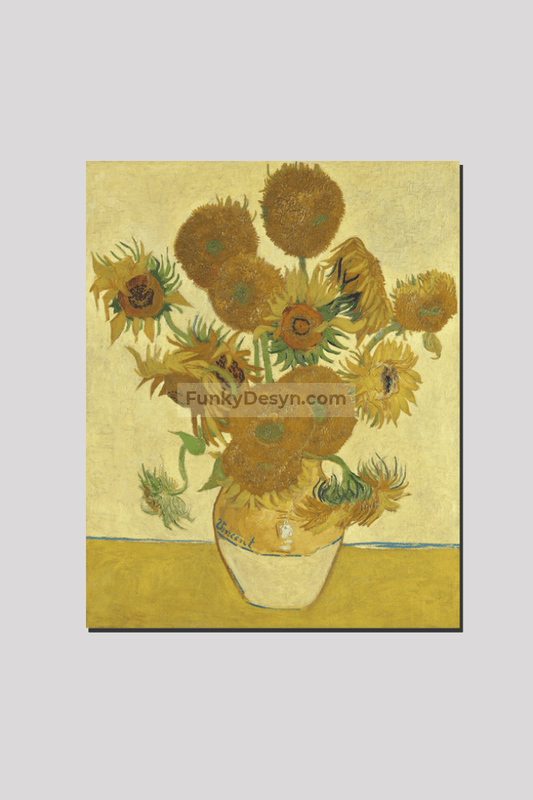 Vincent Van Goghs Sunflowers (1888) Famous Still Life Painting. 16X20 Inches/ Wrapped Canvas