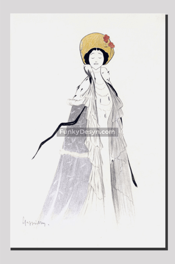 LINA CAVALIERI (1885–1942) painting by Leonetto Cappiello
