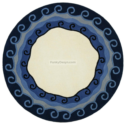 Blue Structure Malibu Round Rug