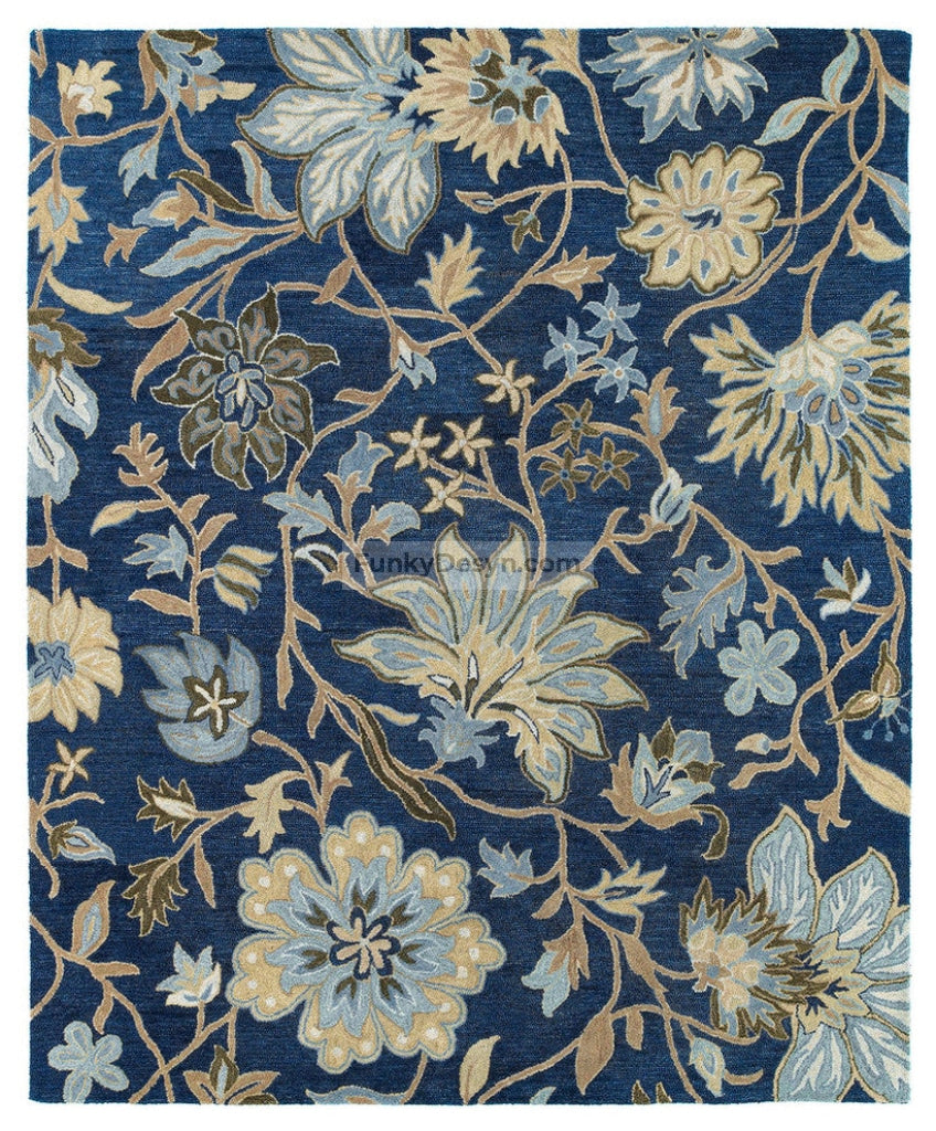 Floral Rug, Blue