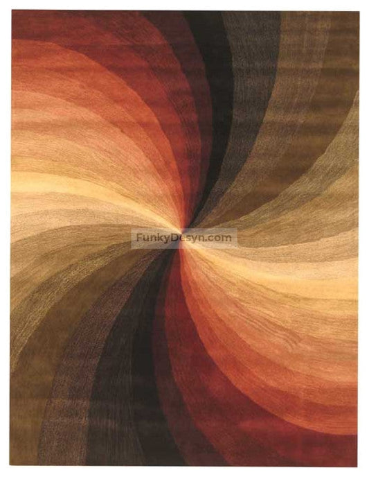 Hand-tufted Wool Multicolored Contemporary Abstract Swirl Rug