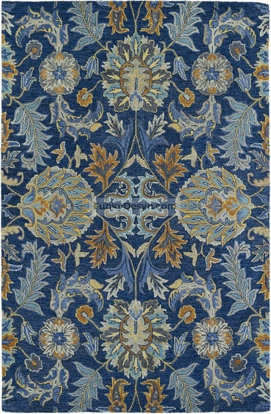 Blue Hand-Tufted Rug