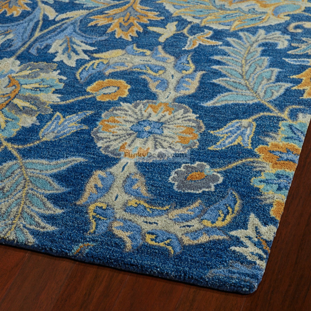 Blue Hand-Tufted Rug
