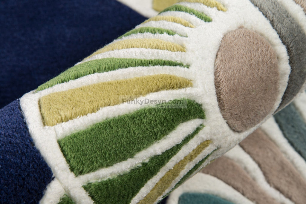 New Wave Navy Rug, Floral