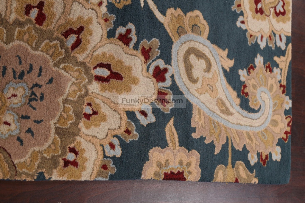 Paisley Floral Oriental Wool Area Rug Hand-tufted Foyer Carpet