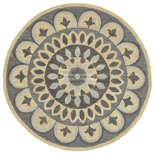 Modern Bloomed Mandala Area Rug ,Round