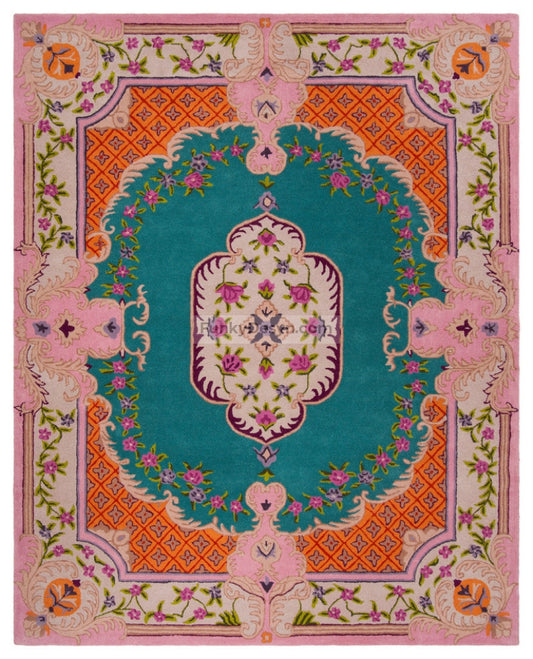 Vibrant Area Rug, Blue/Pink