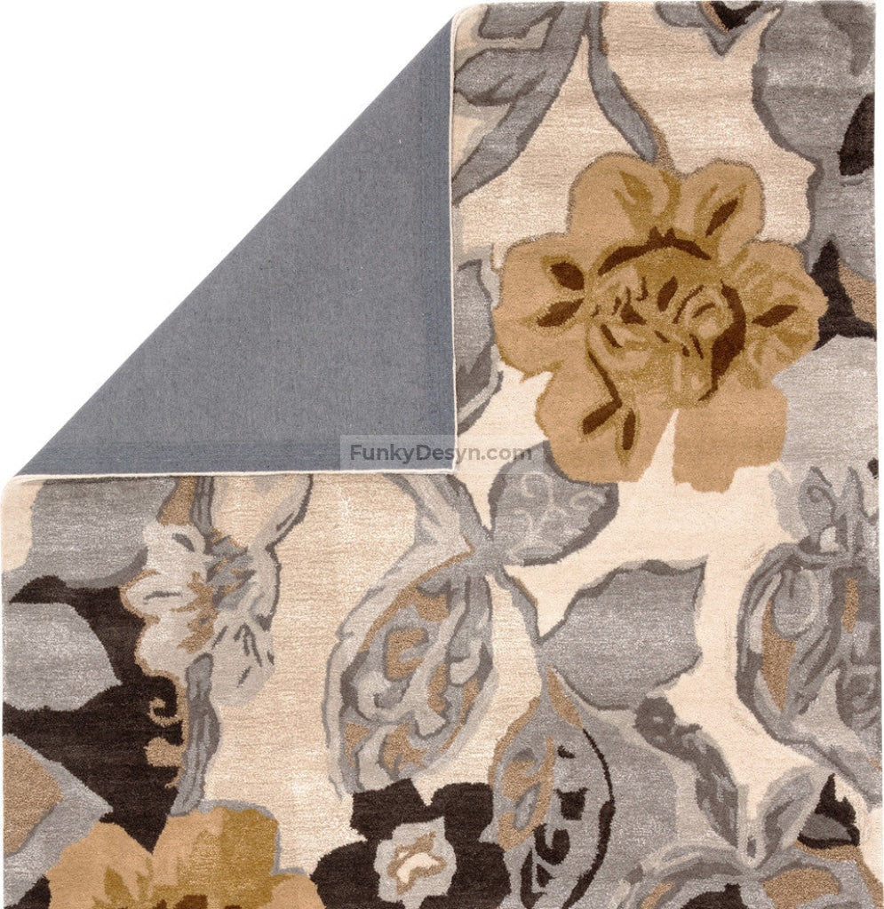 Petal Pusher Handmade Floral Multicolor/White Area Rug