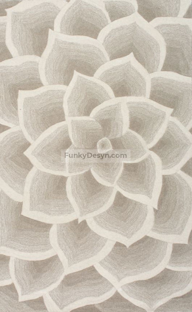 Hand-Tufted Floral Transitions Area Rug, Ivory