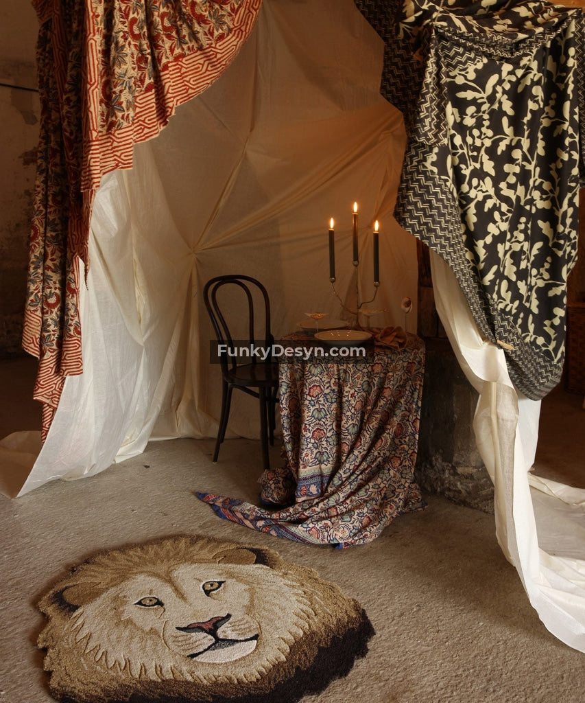 Lion Head Hand Tufted Rug