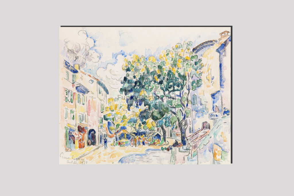 Antibes (Ca. 1918) Painting By Paul Signac 16X20 Inches/ Wrapped Canvas Decor