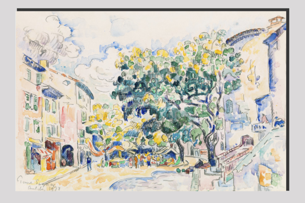 Antibes (Ca. 1918) Painting By Paul Signac 20X30 Inches/ Wrapped Canvas Decor
