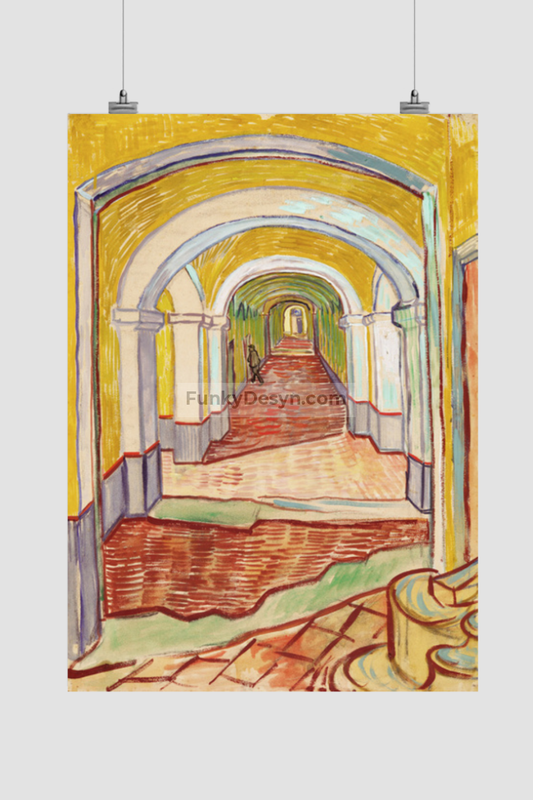 Corridor In The Asylum (1889) By Vincent Van Gogh. 11.7X16.54 Inches/ Rolled Poster