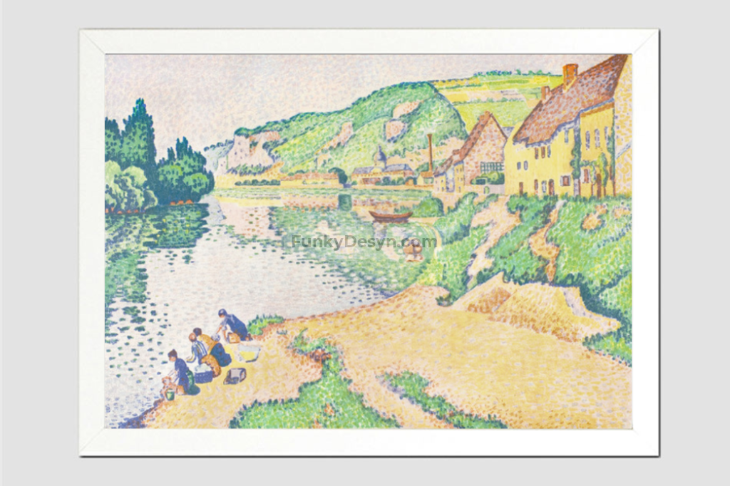 The Andelys (1895) Painting In High Resolution By Paul Signac 11.7X16.54 Inches/ White Framed Poster