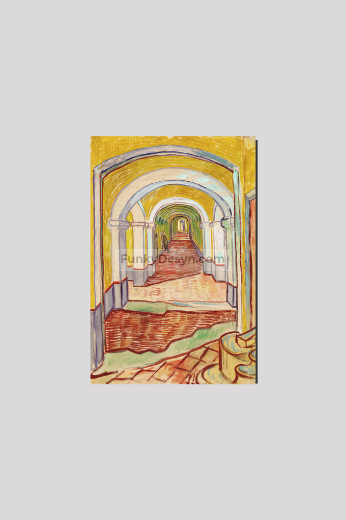 Corridor In The Asylum (1889) By Vincent Van Gogh. 8X12 Inches/ Wrapped Canvas