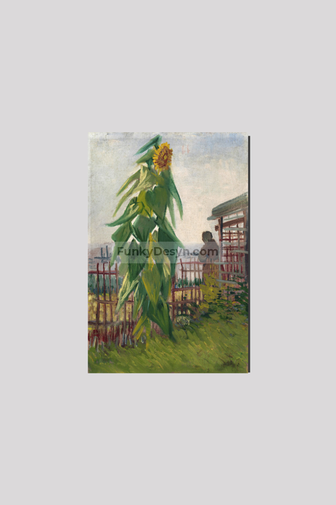 Vincent Van Goghs Allotment With Sunflower (1887) 8X12 Inches/ Wrapped Canvas