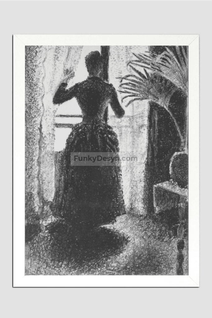 Woman At The Window Initial Conception For Painting Sunday (Ca. 18871888)By Paul Signac 11.7X16.54