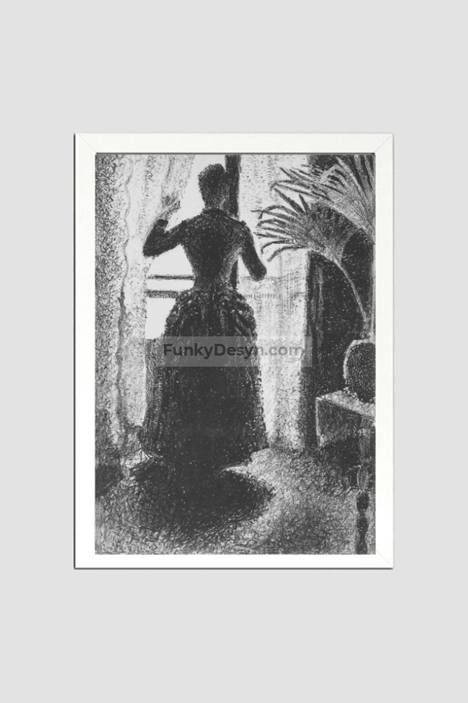 Woman At The Window Initial Conception For Painting Sunday (Ca. 18871888)By Paul Signac 8.3X11.7