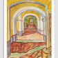 Corridor In The Asylum (1889) By Vincent Van Gogh. 11.7X16.54 Inches/ White Framed Poster