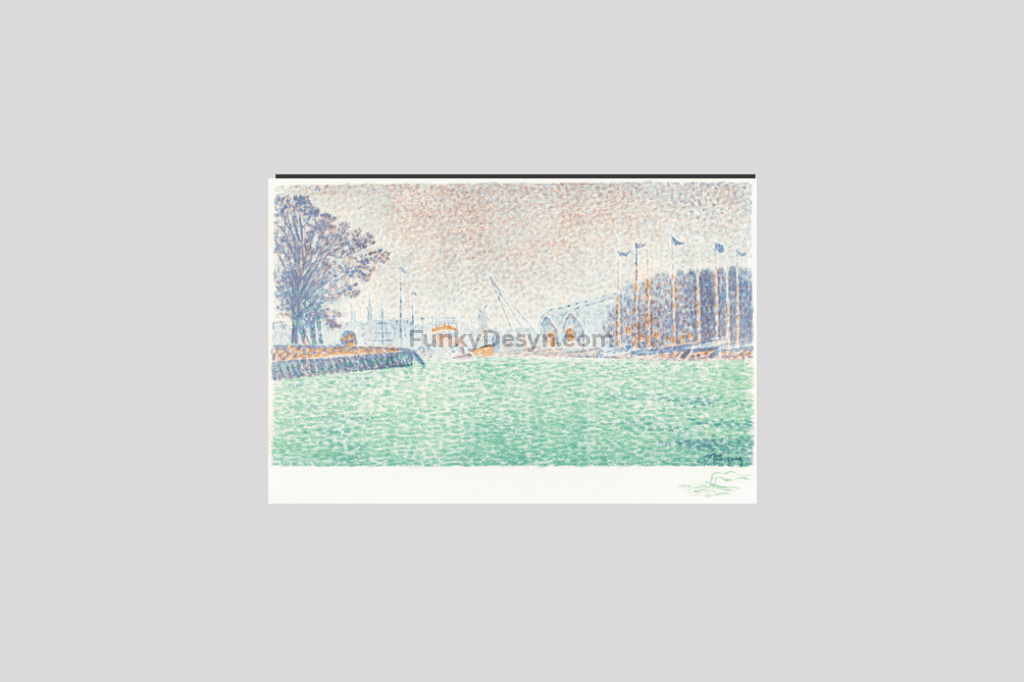 At Flushing (A Flessingue) (1895) Print By Paul Signac 8X12 Inches/ Wrapped Canvas Decor