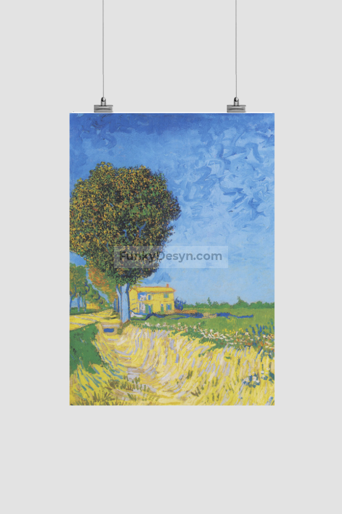 Vincent Van Goghs Avenue At Arles With Houses (1888) 8.3X11.7 Inches/ Rolled Poster