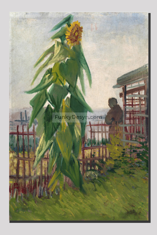 Vincent Van Goghs Allotment With Sunflower (1887) 20X30 Inches/ Wrapped Canvas