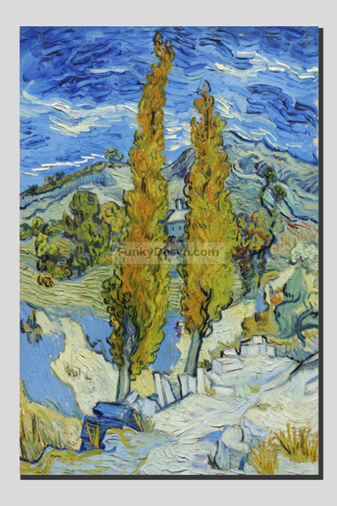 The Poplars At Saint-Rémy (1889) By Vincent Van Gogh. 20X30 Inches/ Wrapped Canvas