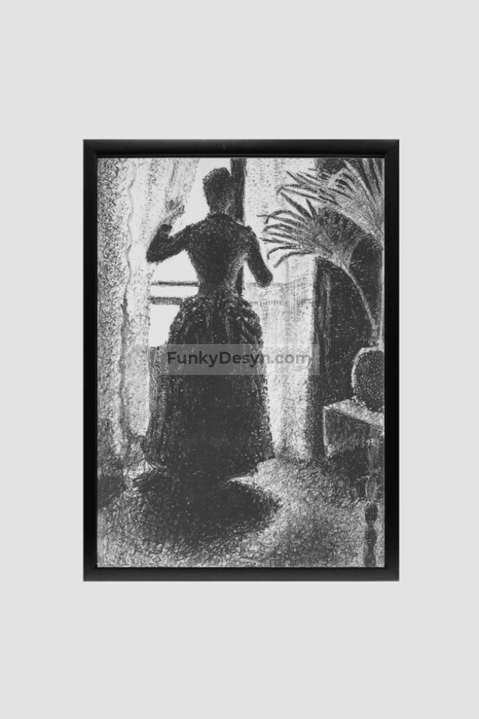 Woman At The Window Initial Conception For Painting Sunday (Ca. 18871888)By Paul Signac 8.3X11.7