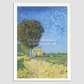 Vincent Van Goghs Avenue At Arles With Houses (1888) 8.3X11.7 Inches/ White Framed Poster