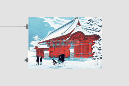 The Red Gate of Hongo in Snow (1926)  by Hiroaki Takahashi