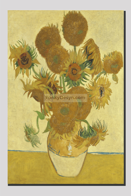 Vincent Van Goghs Sunflowers (1888) Famous Still Life Painting. 20X30 Inches/ Wrapped Canvas