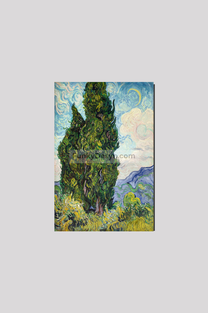 Cypresses (1889) By Vincent Van Gogh. 8X12 Inches/ Wrapped Canvas