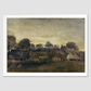 Farming Village At Twilight (1884) By Vincent Van Gogh 8.3X11.7 Inches/ White Framed Poster