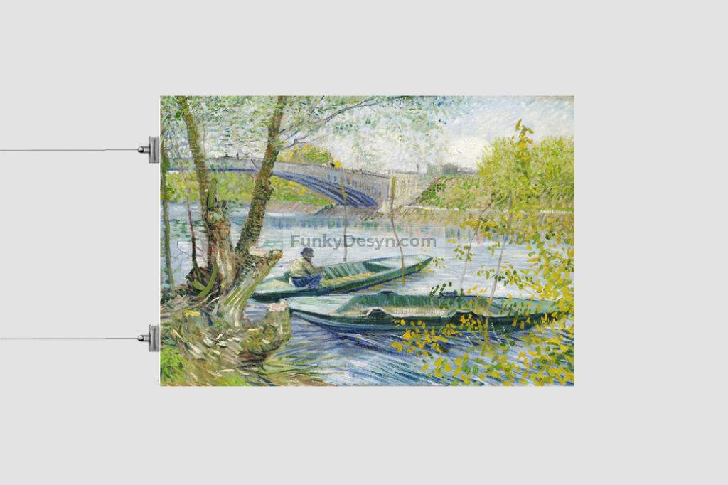 Fishing In Spring The Pont De Clichy (Asnières) (1887) By Vincent Van 8.3X11.7 Inches/ Rolled Poster