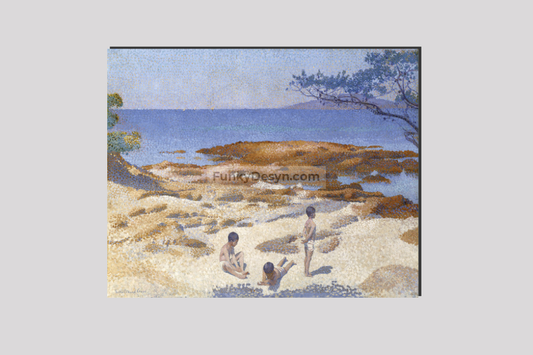 Beach at Cabasson (1891–1892) painting in high resolution by Henri-Edmond Cross