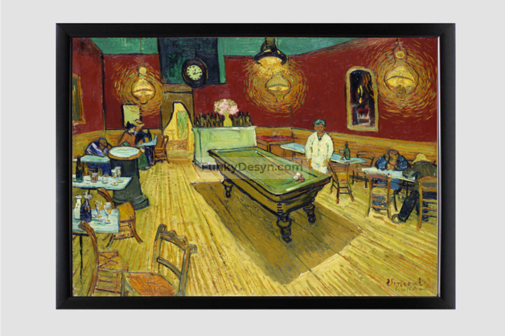 Le Café De Nuit (The Night Café) (1888) By Vincent Van Gogh. 11.7X16.54 Inches/ Black Framed Poster