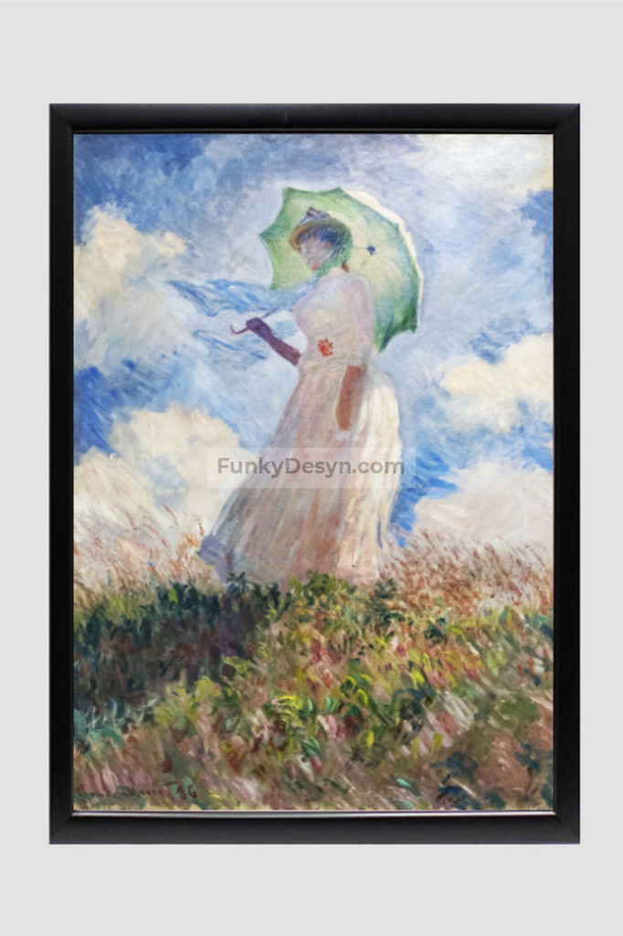Claude Monets Suzanne Hoschedé (1886) 11.7X16.54 Inches/ Black Framed Poster