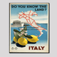 Vintage Italy Travel Poster Decor